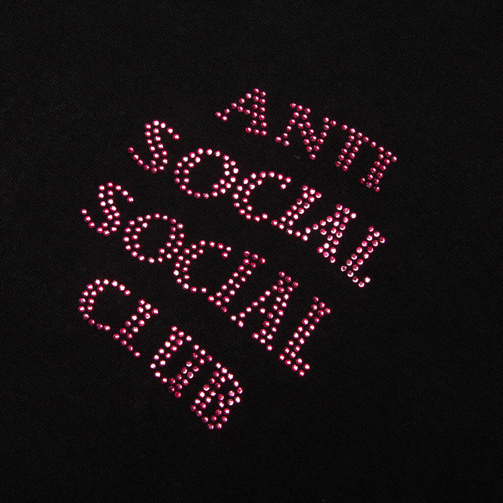 Rhinestone Mind Games Tee - Black/Pink