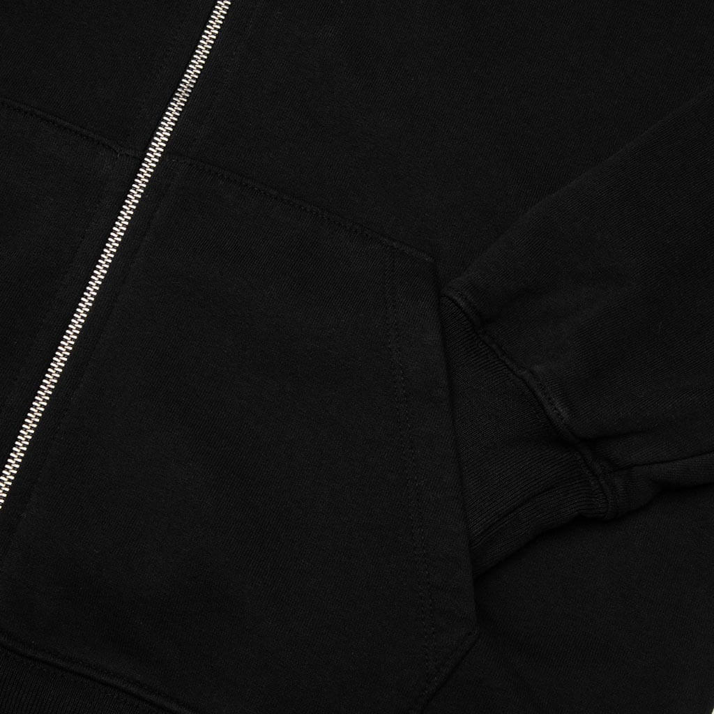 Rhinestone Zip Up Hoodie - Black