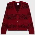 Bandana Knit Cardigan - Red/Black