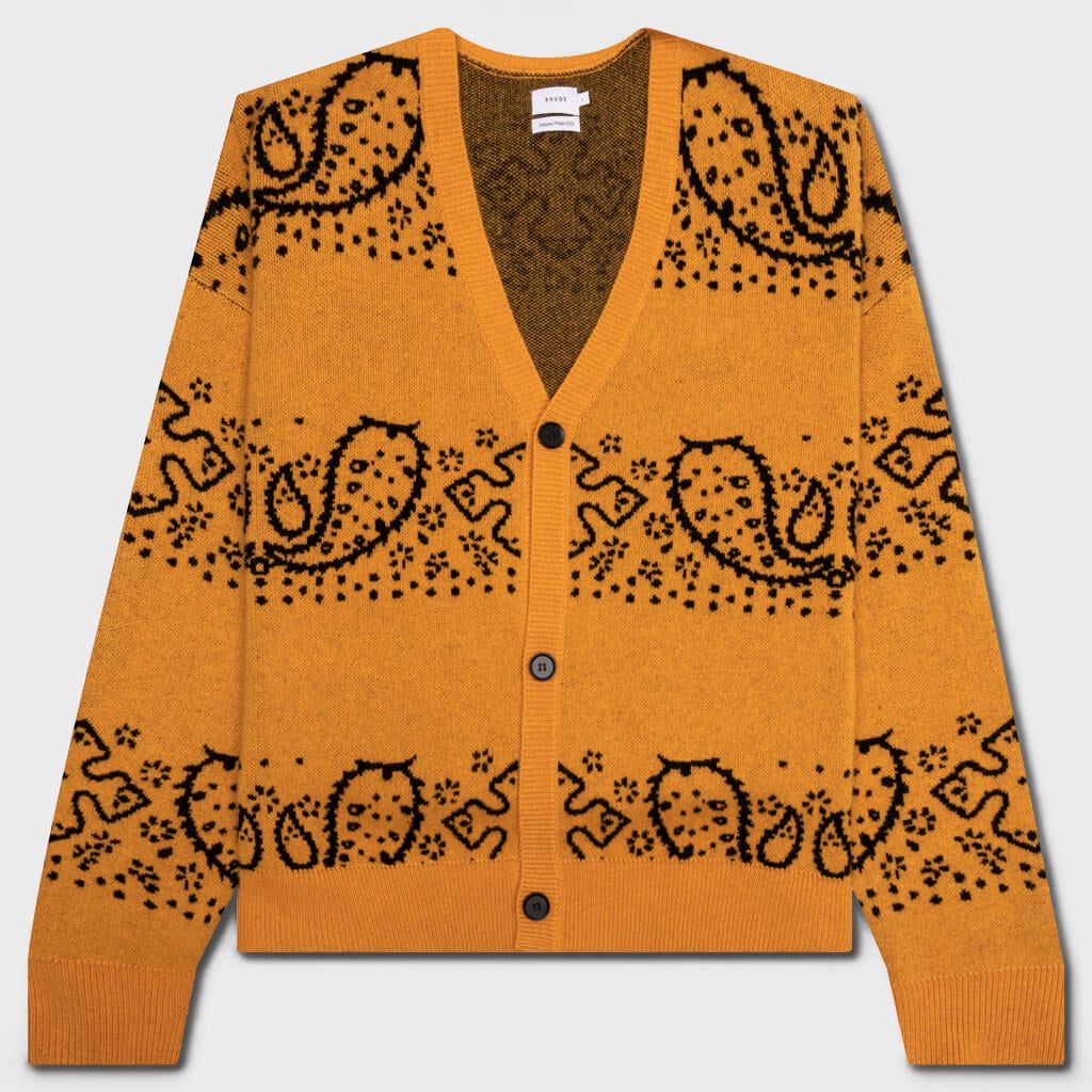 Bandana Knit Cardigan - Yellow/Black