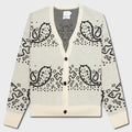 Bandana Stripe Cardigan - Creme/Black