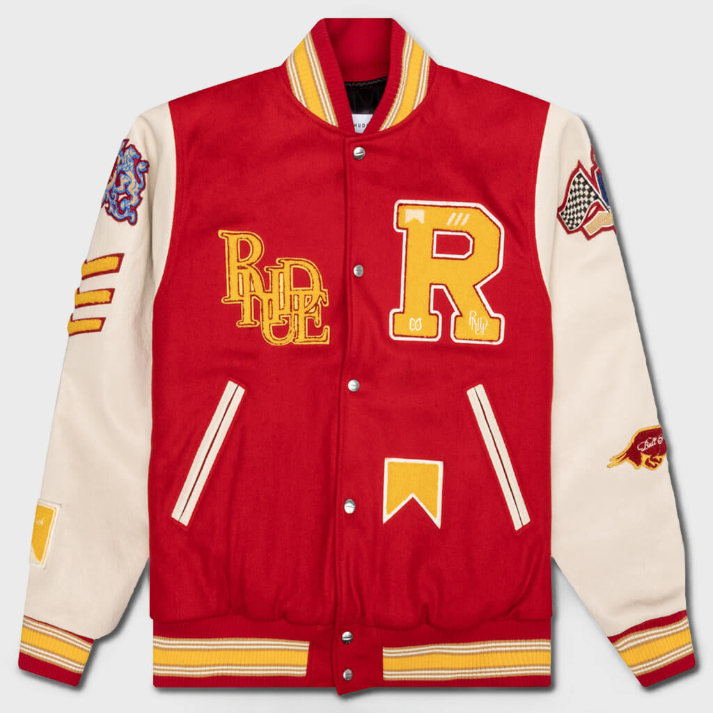 Bull Varsity Jacket - Red/Cream