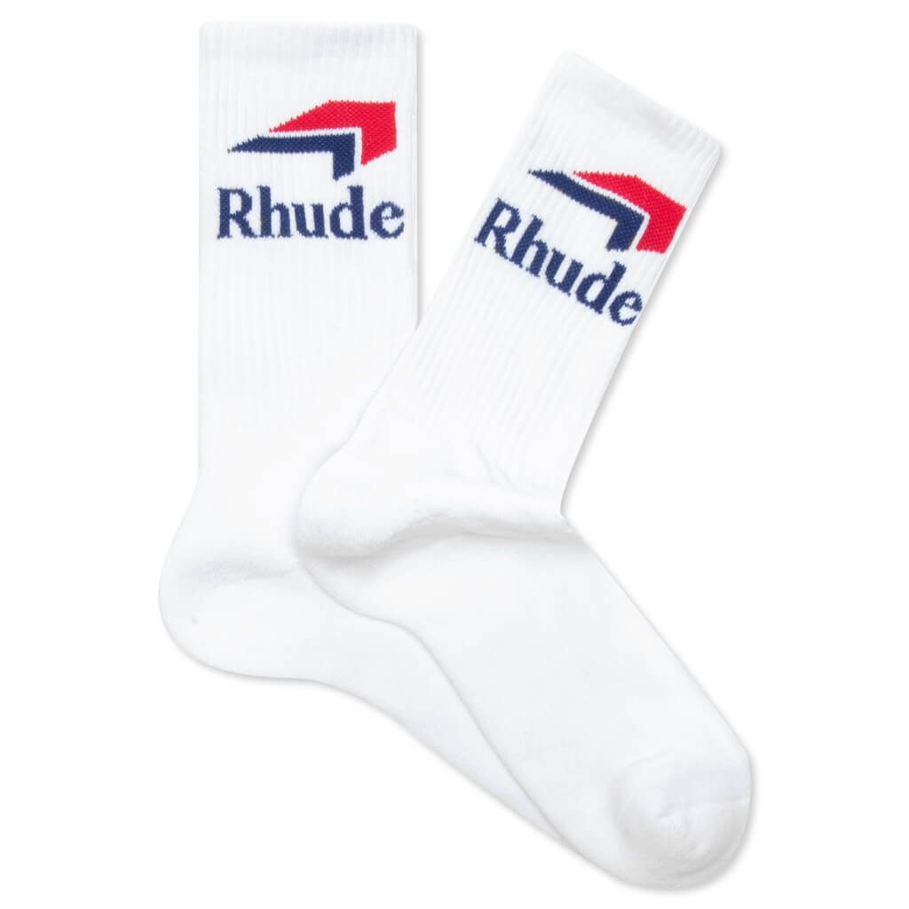 Chevron Logo Sock - White/Navy