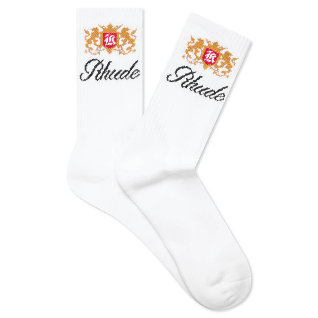 Crest Logo Sock - White/Gold