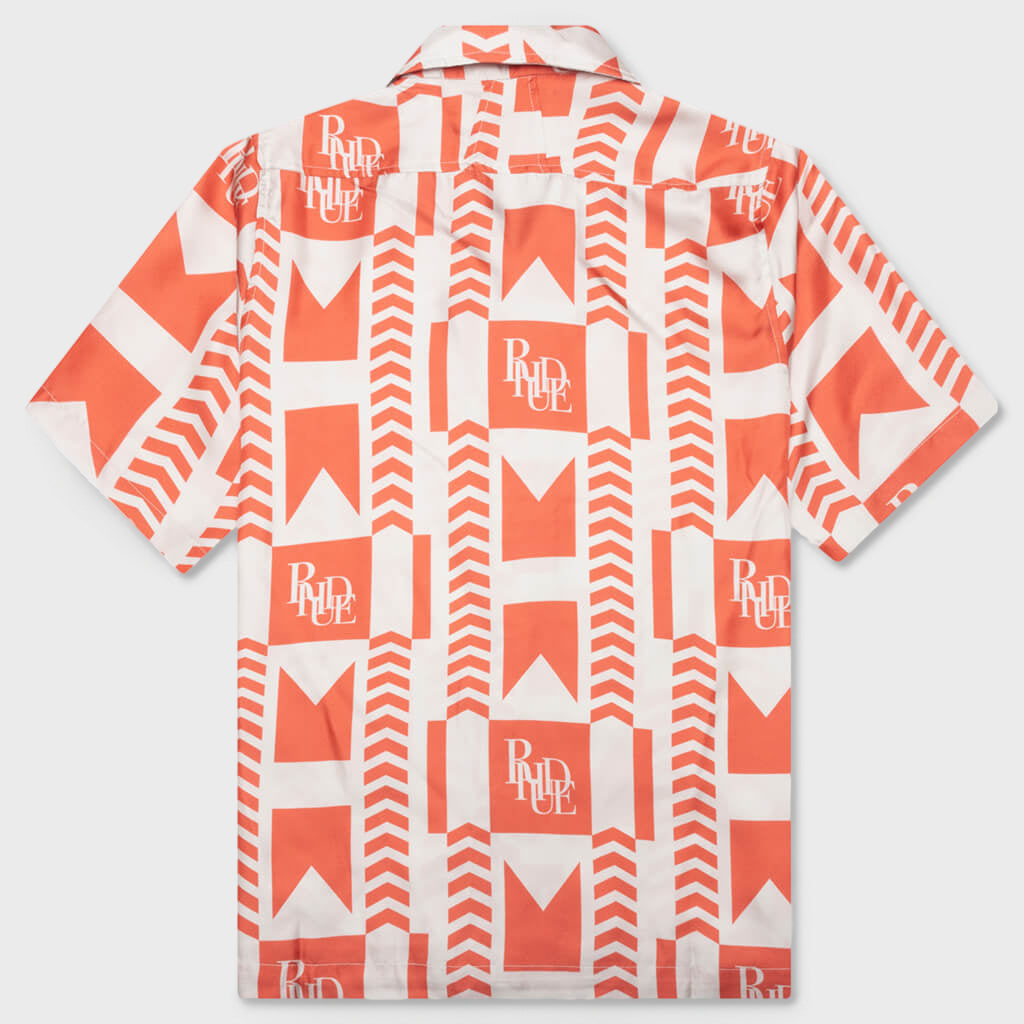 Grasse Button Up - Orange/Ivory