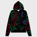Knit Hoodie - Black/Red
