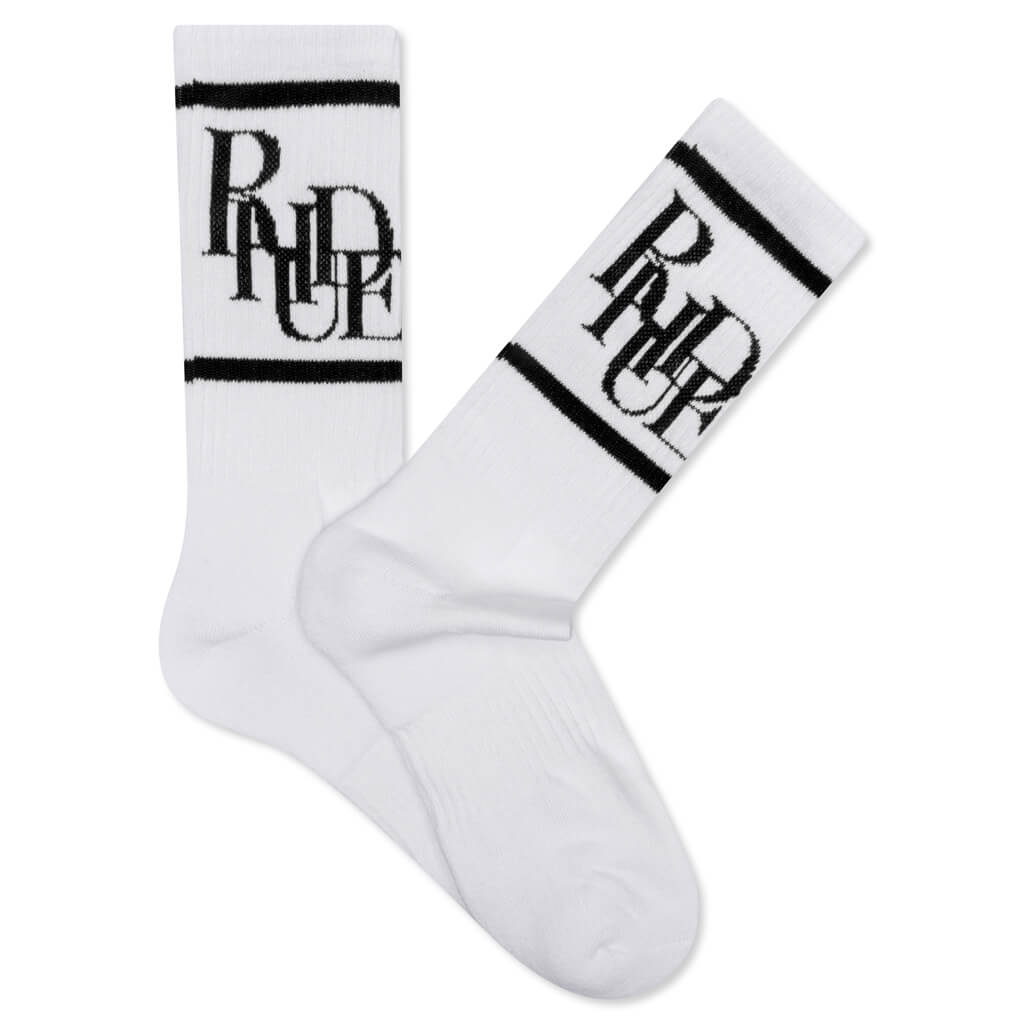 Scramble Logo Sock - White/Black