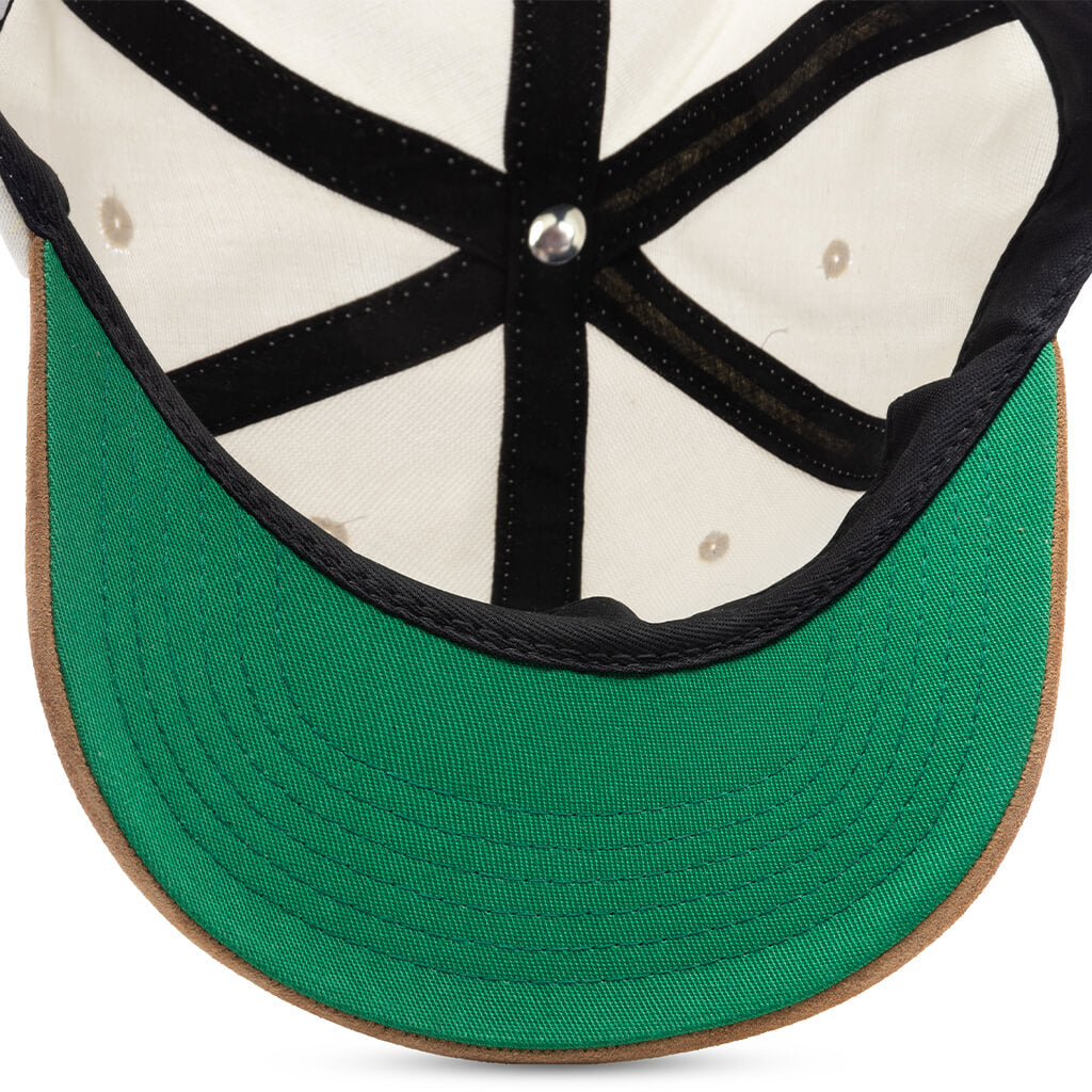 Suede Crest 6 Panel Cap - Creme/Tan