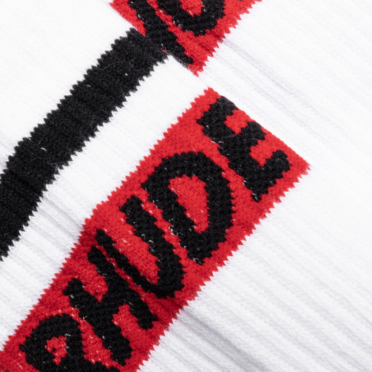 Two Stripe Logo Sock - White/Red/Black