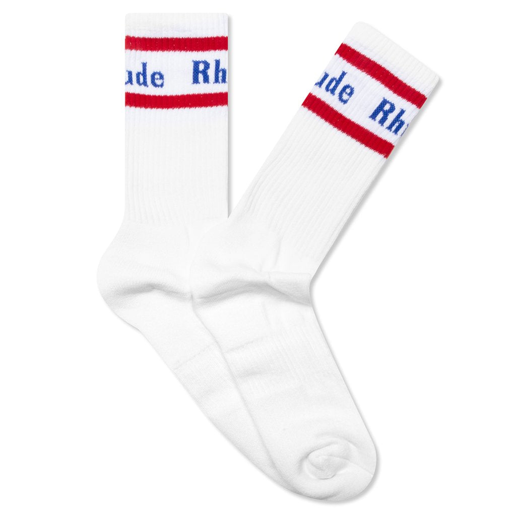 Vintage Logo Sock - White/Blue/Red