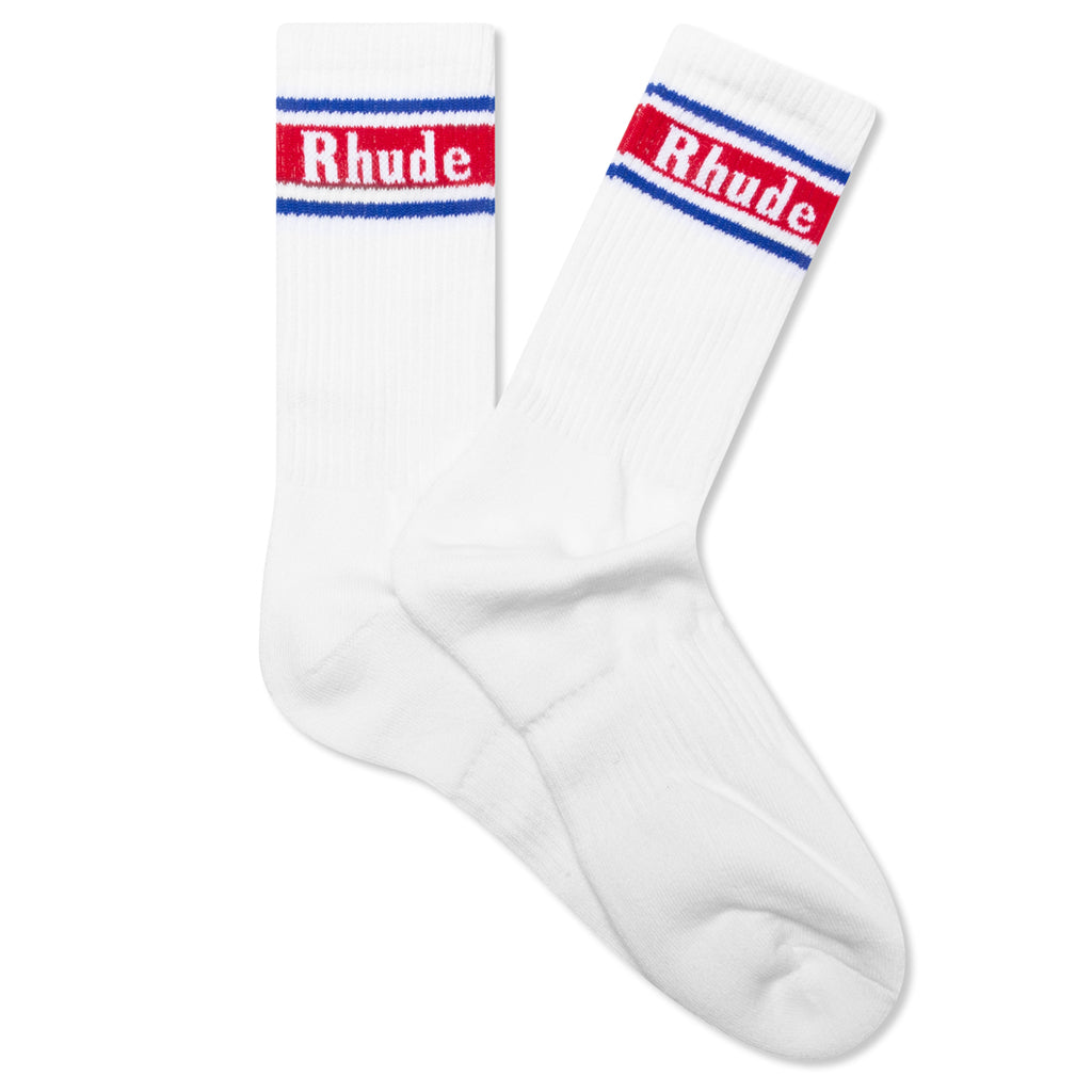Vintage Logo Sock v1 - White/Red/Blue