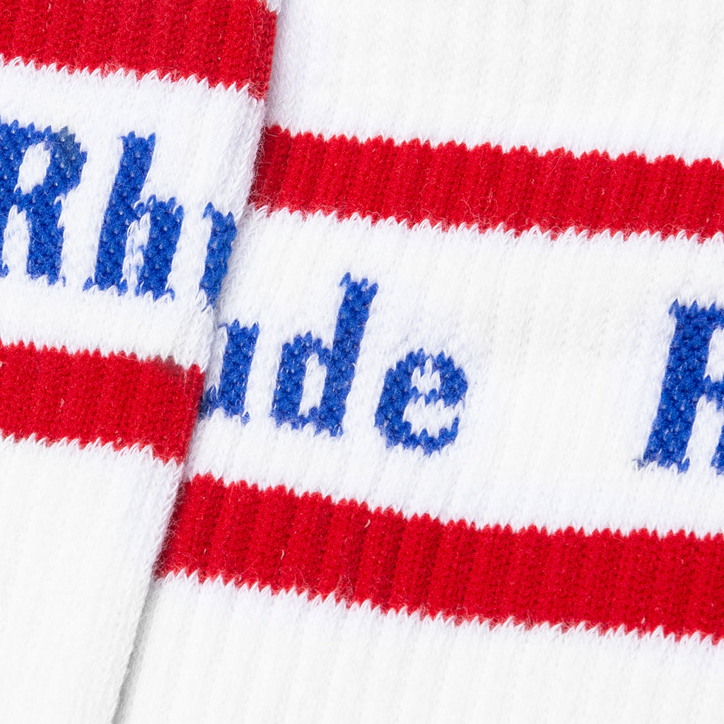 Vintage Logo Sock v2 - White/Blue/Red