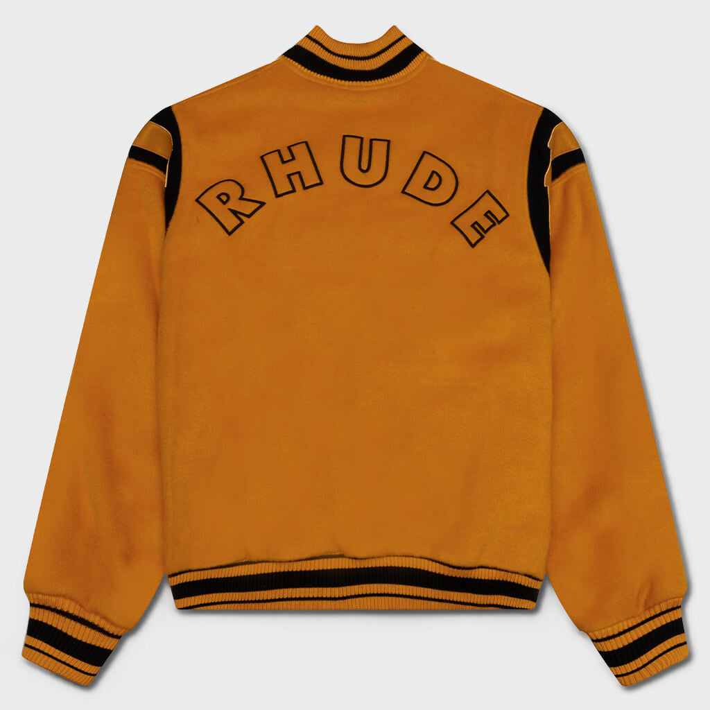 Wool Lightning Bomber - Mustard