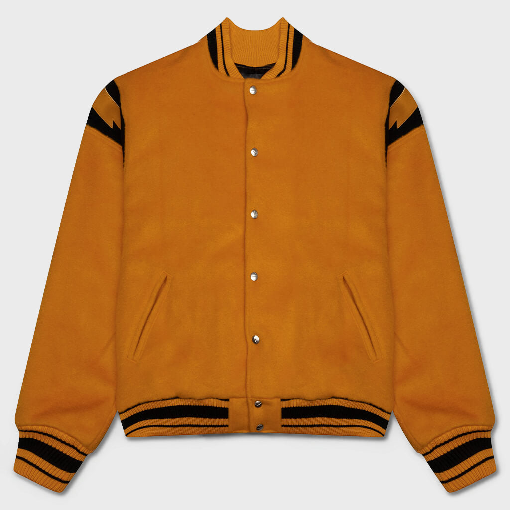 Wool Lightning Bomber - Mustard
