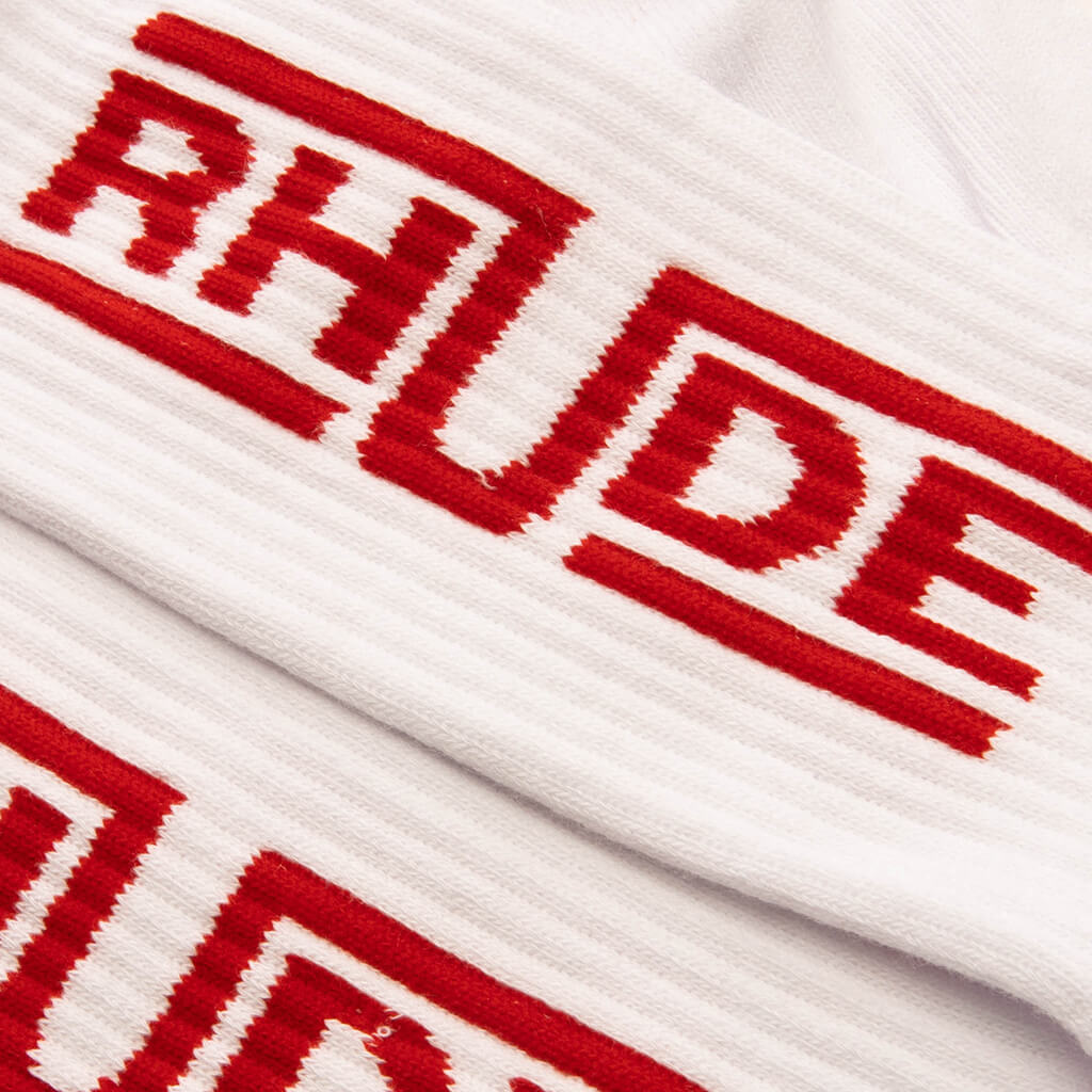 Rhude Champions Logo Sock - White/Red