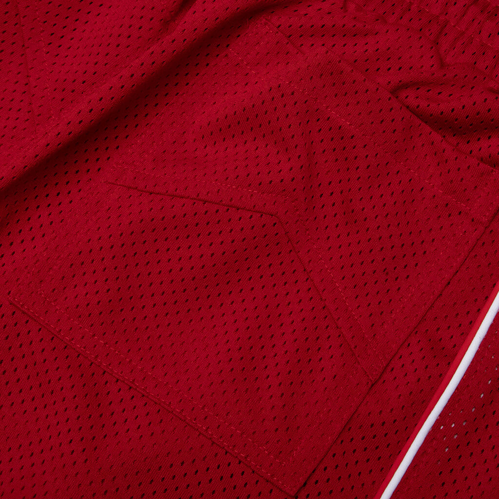 Rhude Mesh Piping Baggy Track Short - Red/White