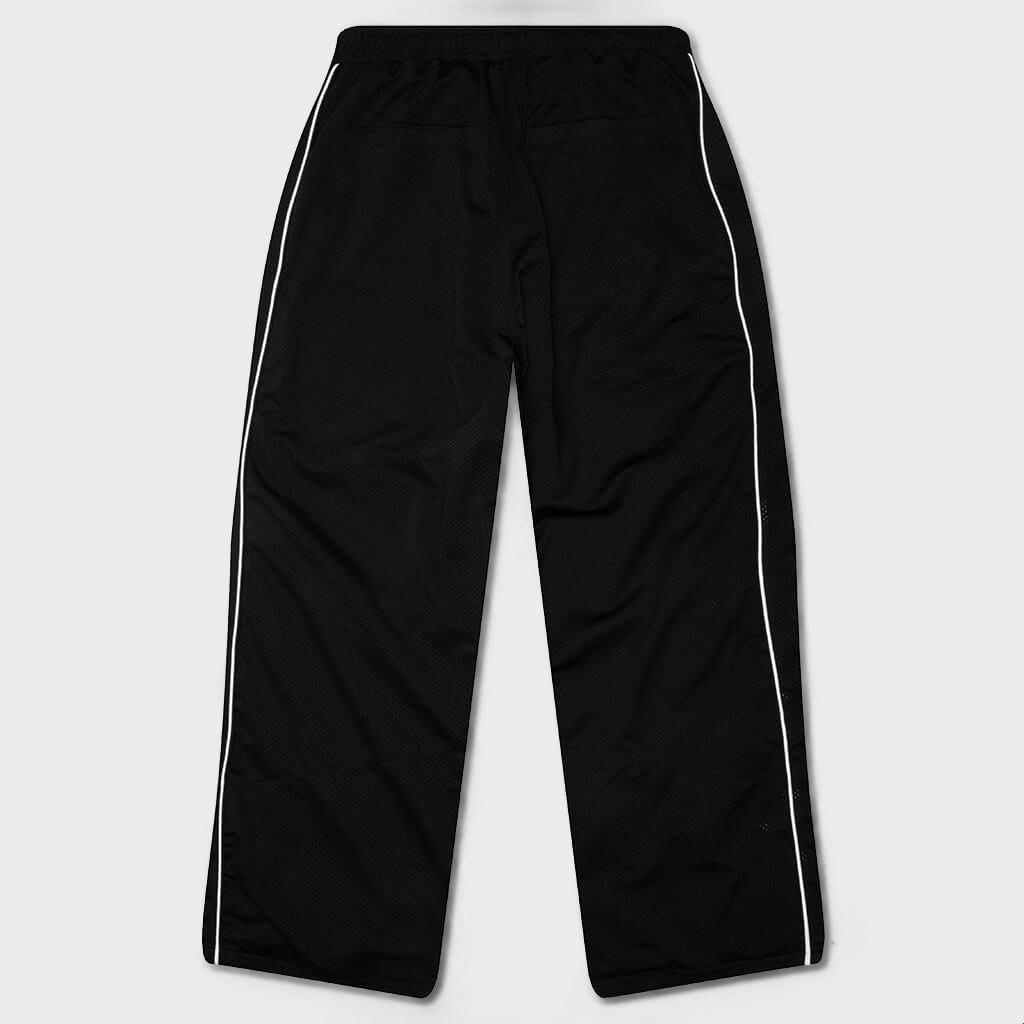 Rhude Mesh Piping Parachute Track Pant - Black/White