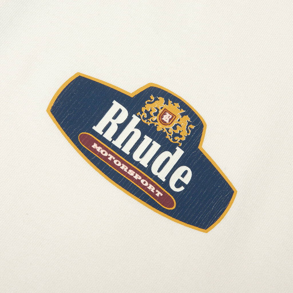 Rhude Racing Crest Tee - Vintage White/Navy