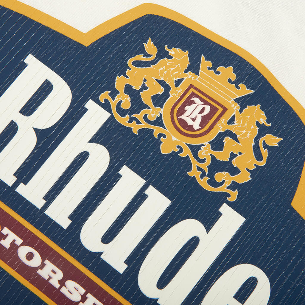Rhude Racing Crest Tee - Vintage White/Navy
