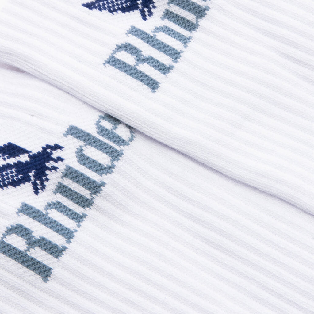 Rhude Rossa Logo Sock - White/Blue