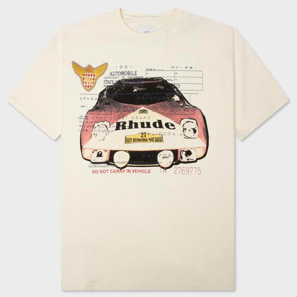 Rhude Slip Tee - Vintage White/Black/Red