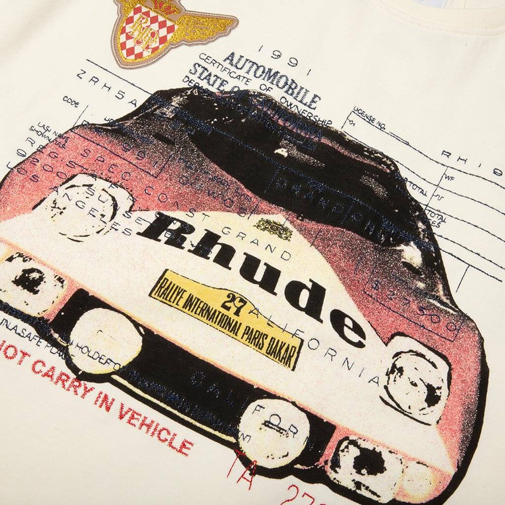 Rhude Slip Tee - Vintage White/Black/Red