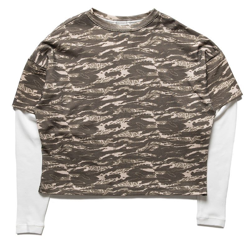 Rhude Tiger Camo Double-Layered Tee - Camo/White