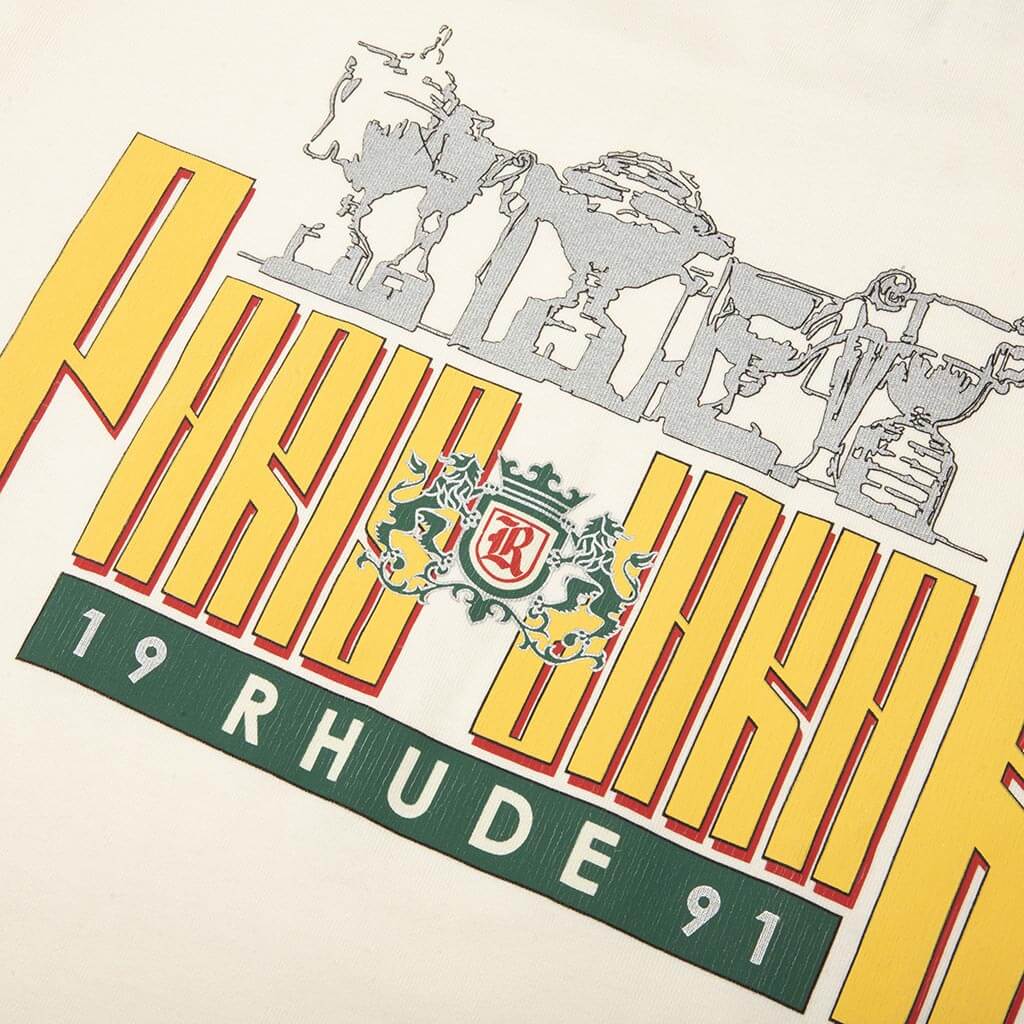 Rhude Trofeo Tee - Vintage White/Yellow/Green