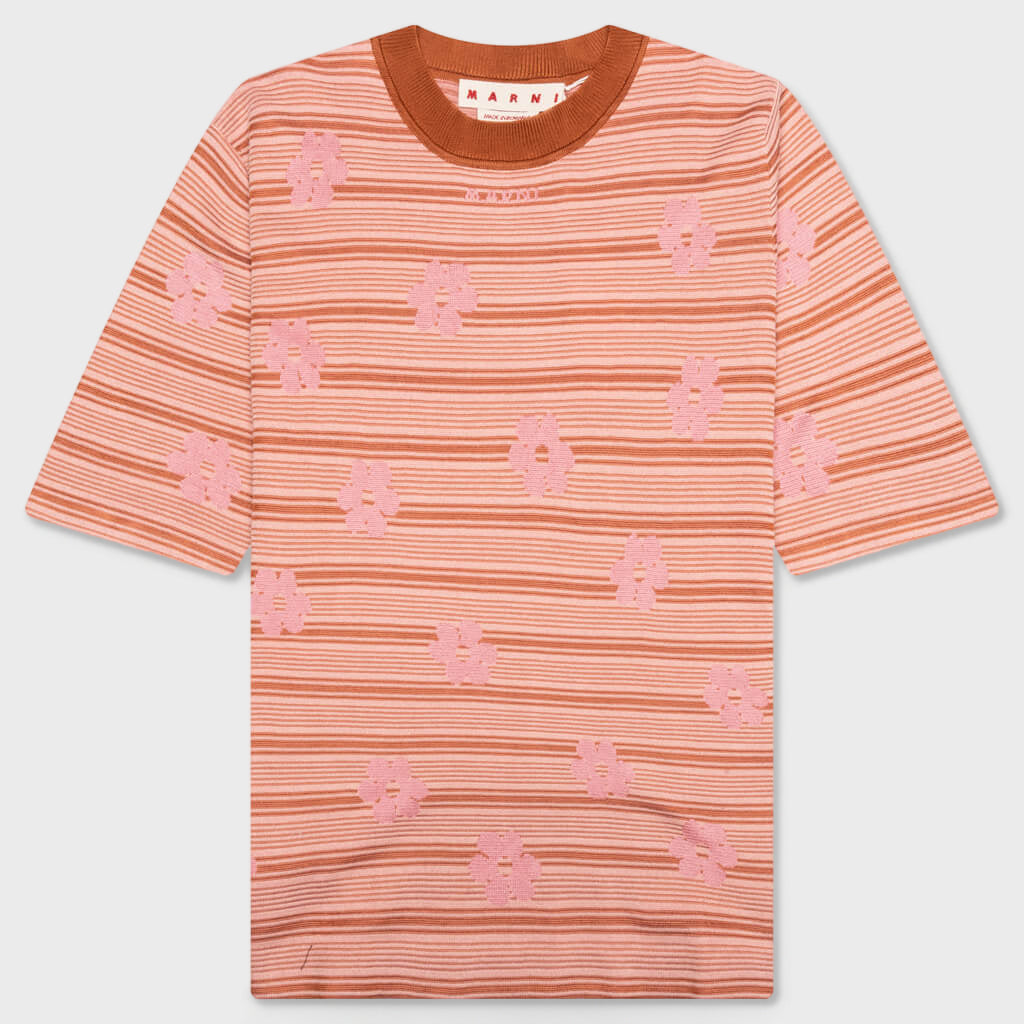 Striped Floral T-Shirt - Pink Gummy