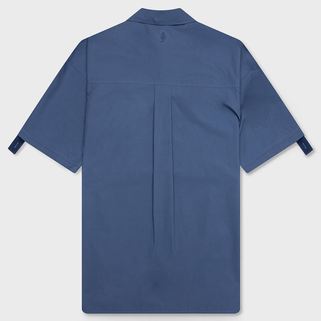 Quilted Pocket Polo Top - Light Indigo