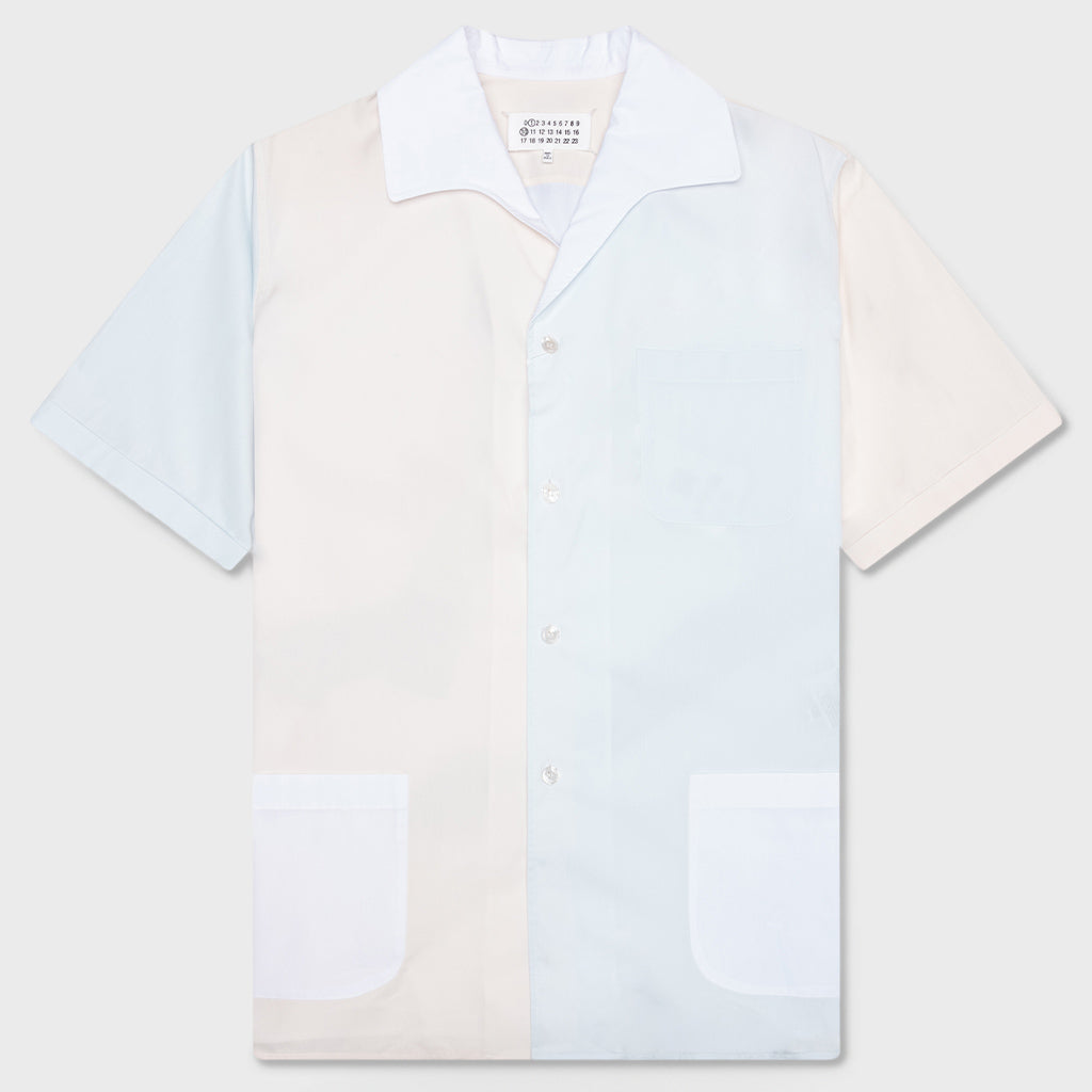 Short Sleeve Pocket Shirt - White/Cream/Light Blue