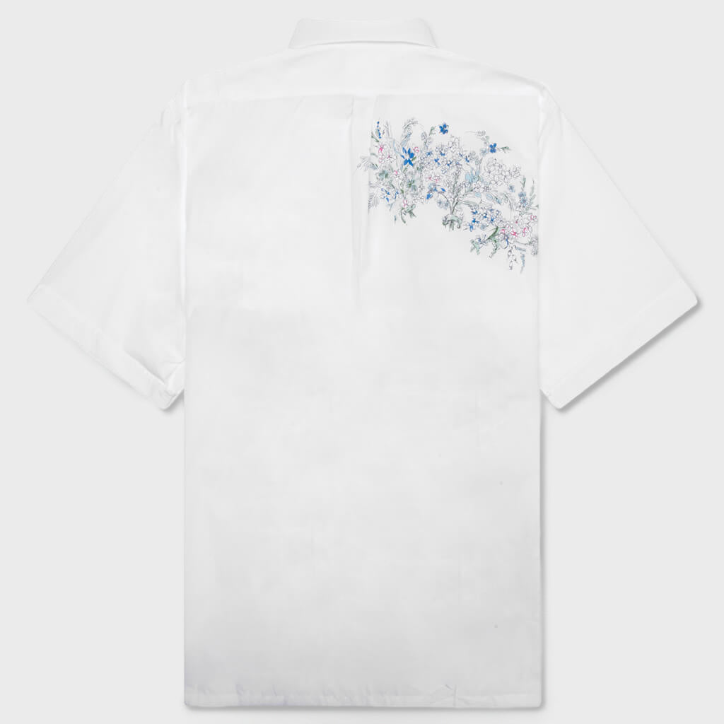 Flowers Poplin Shirt - White