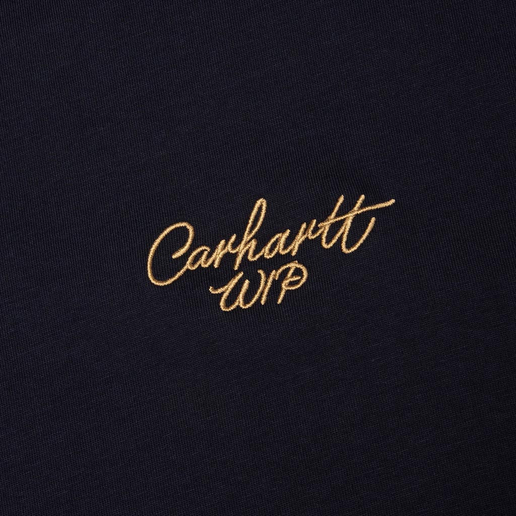 S/S Signature Script T-Shirt - Dark Navy/Dusty Heather