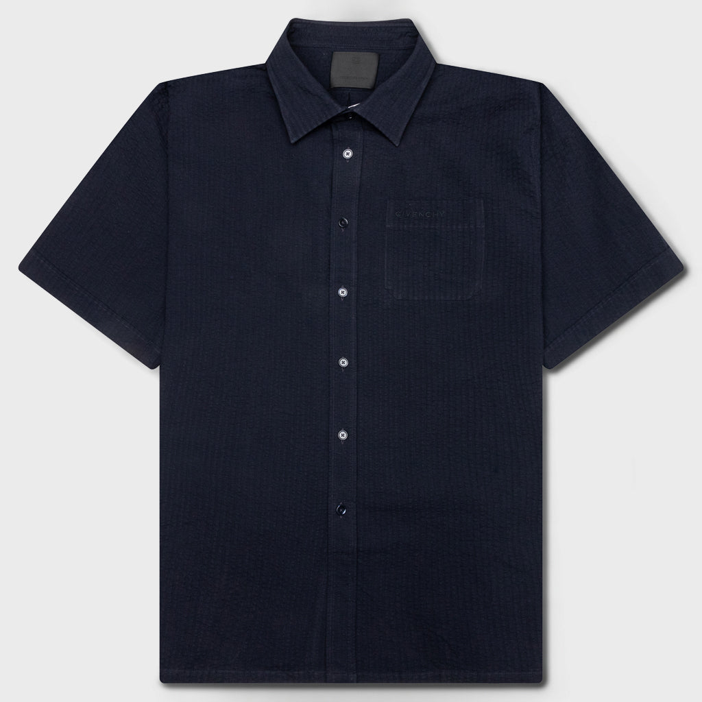 Short Sleeve Shirt with Pocket - Night Blue