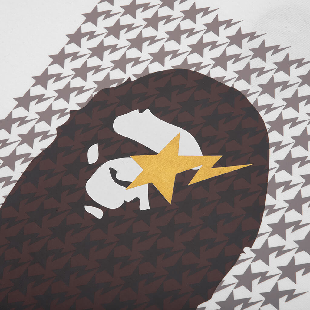 STA Houndstooth Ape Head Tee - White/Brown