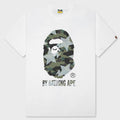STA Over Print 1st Camo By Bathing Ape Tee - White/Green
