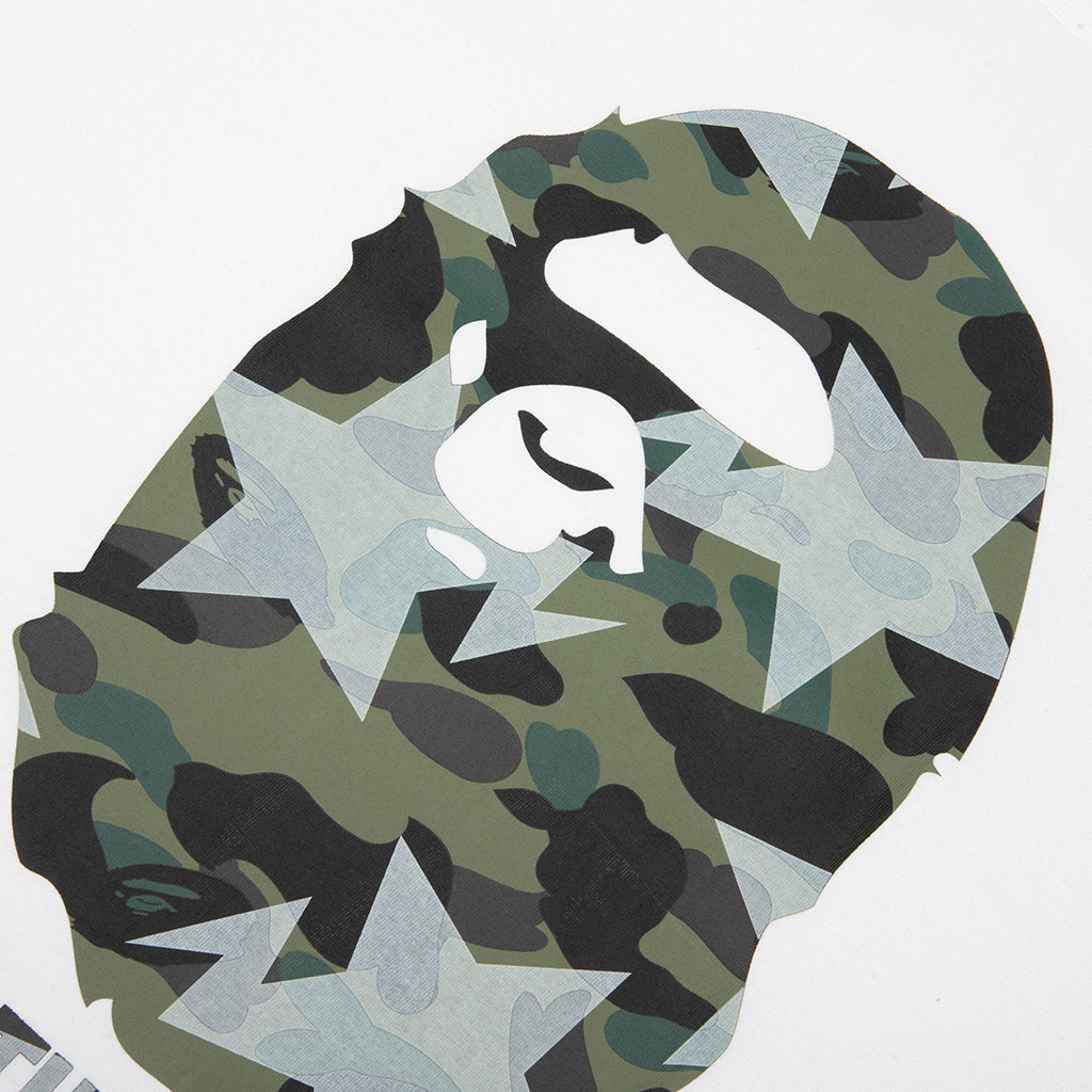 STA Over Print 1st Camo By Bathing Ape Tee - White/Green