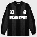 STA Stripe Pattern Jacquard Multi Logo Relaxed Fit L/S Tee - Black
