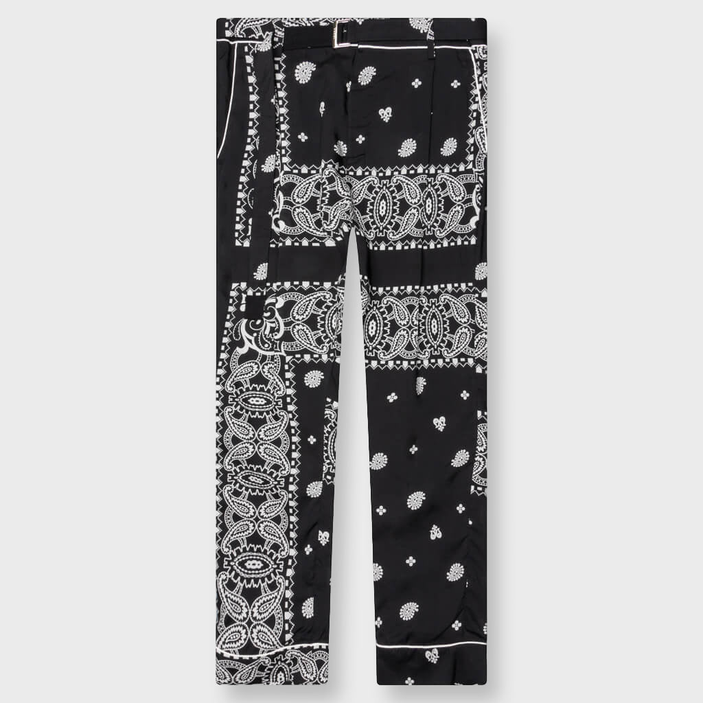 Archieve Print Mix Pants - Black
