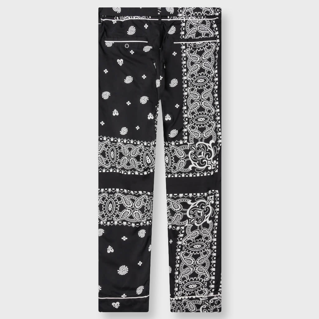 Archieve Print Mix Pants - Black