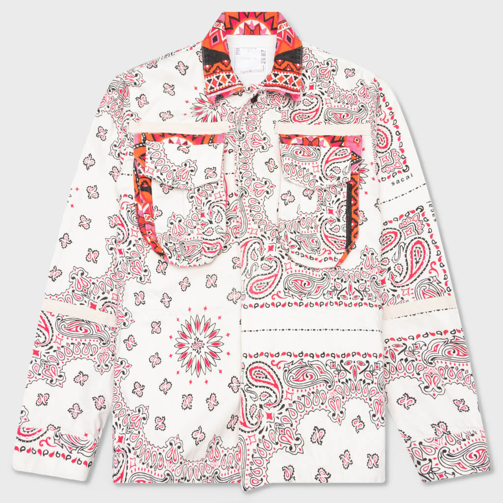 Bandana Print Blouson - Off White