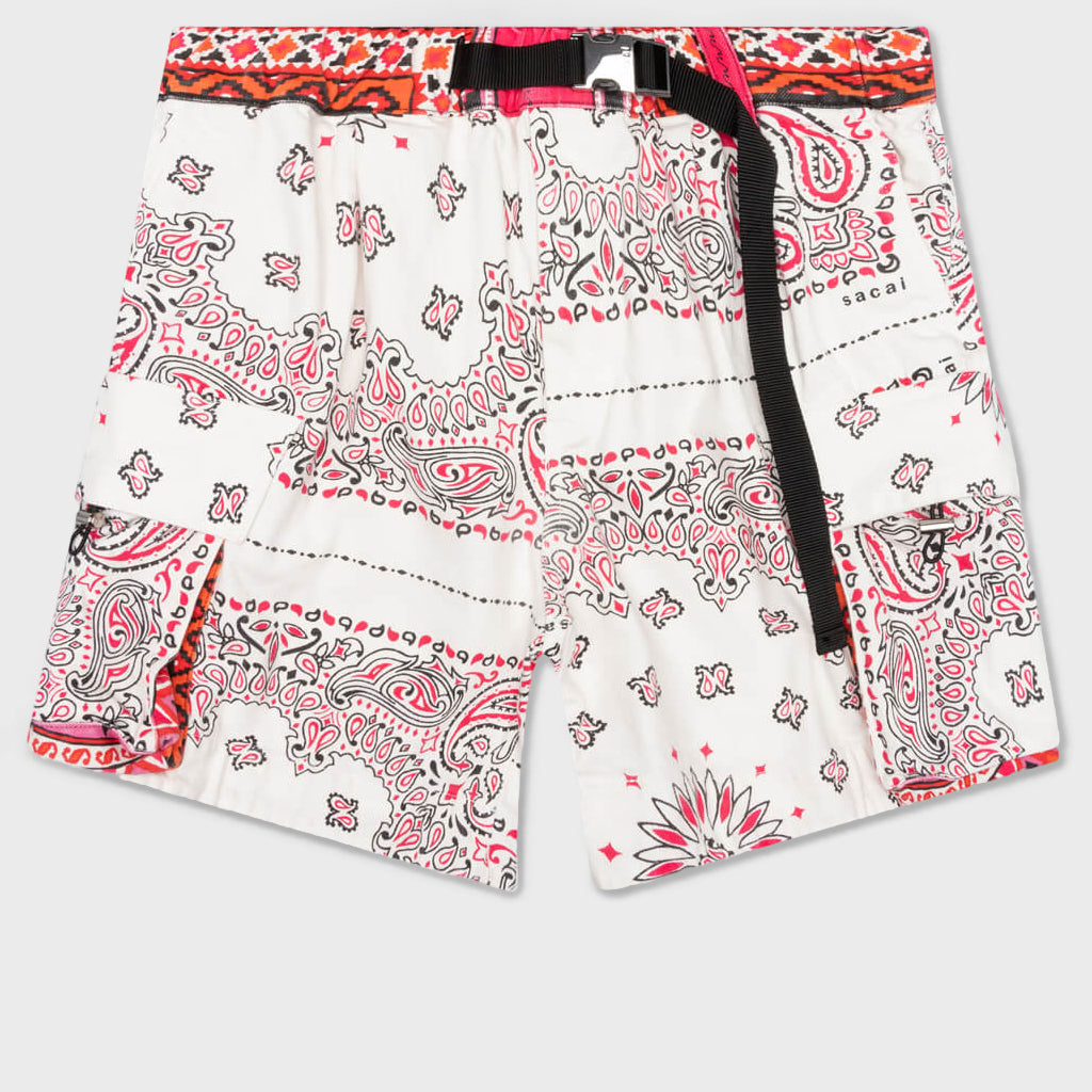 Bandana Print Shorts - Off White