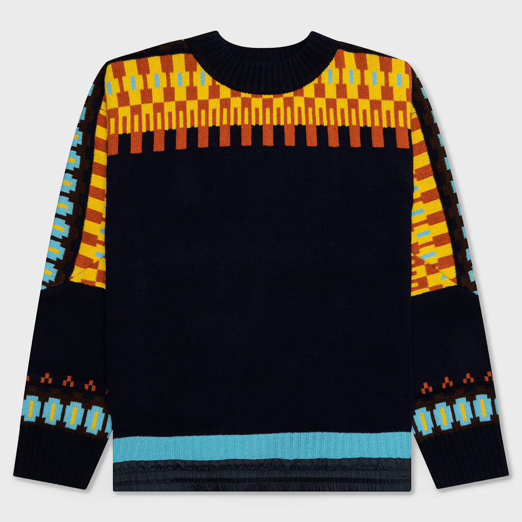 Wool Knit Pullover - Navy
