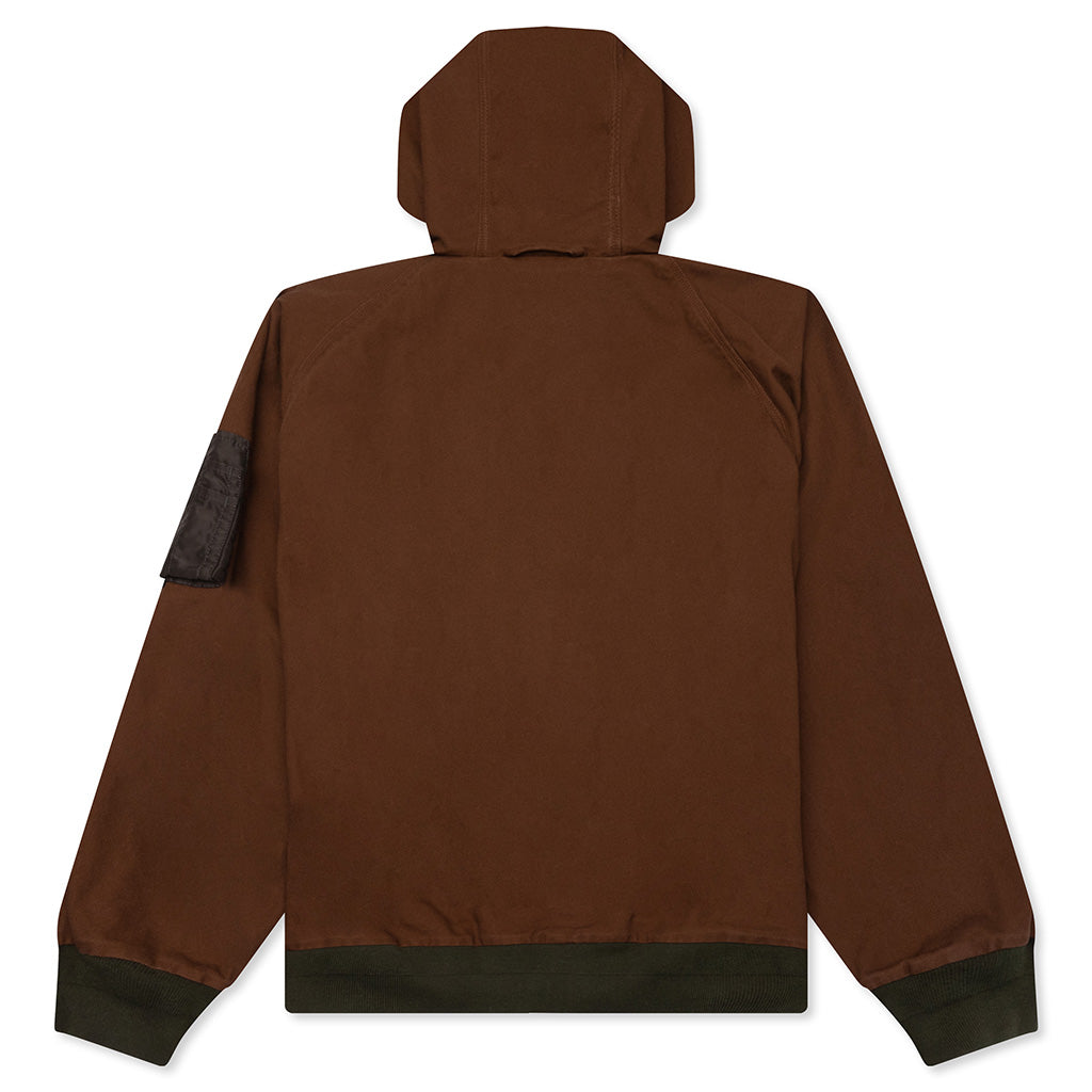 Washed Duck Hooded Blouson - Dark Beige