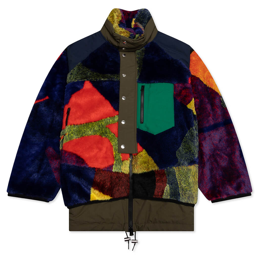 Jacquard Faux Fur Blouson - Multi
