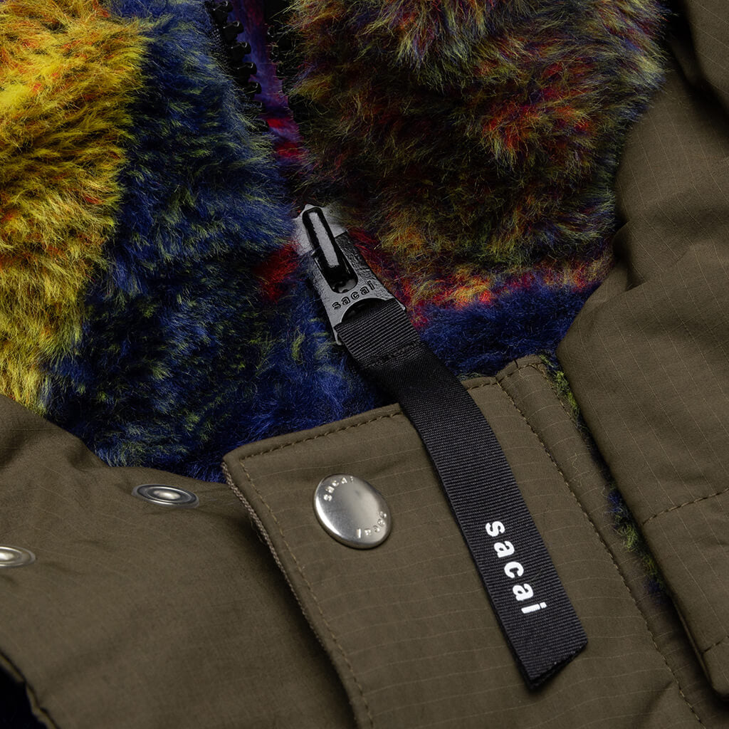 Jacquard Faux Fur Blouson - Multi