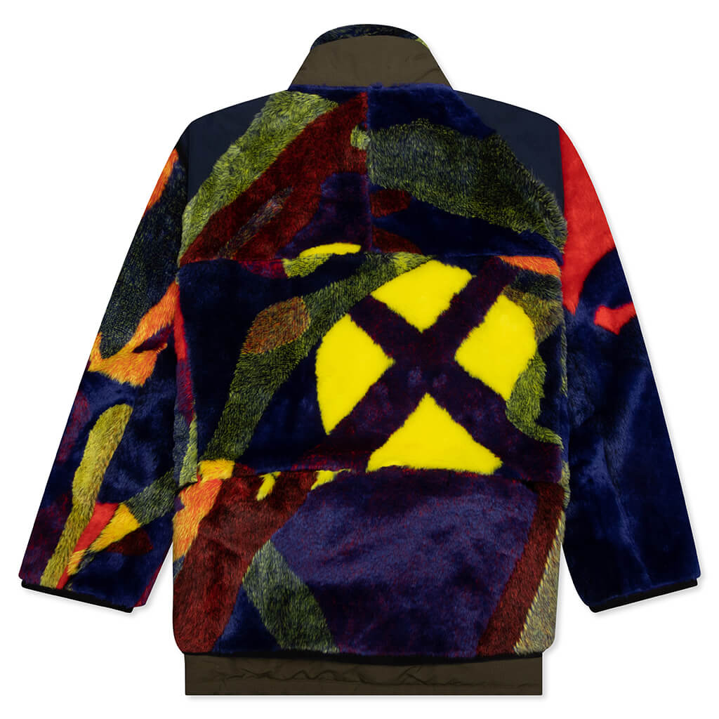 Jacquard Faux Fur Blouson - Multi