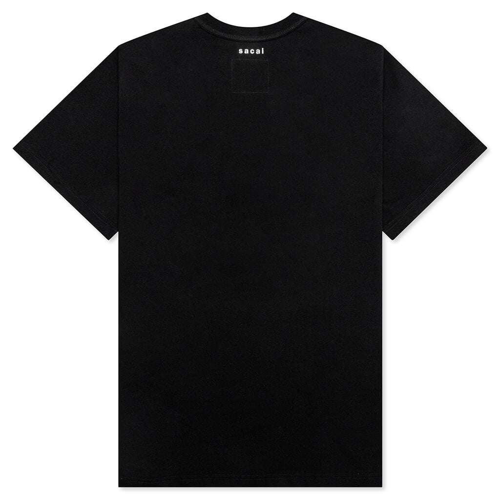 Flock Print T-Shirt - Black/Purple