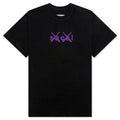 Flock Print T-Shirt - Black/Purple