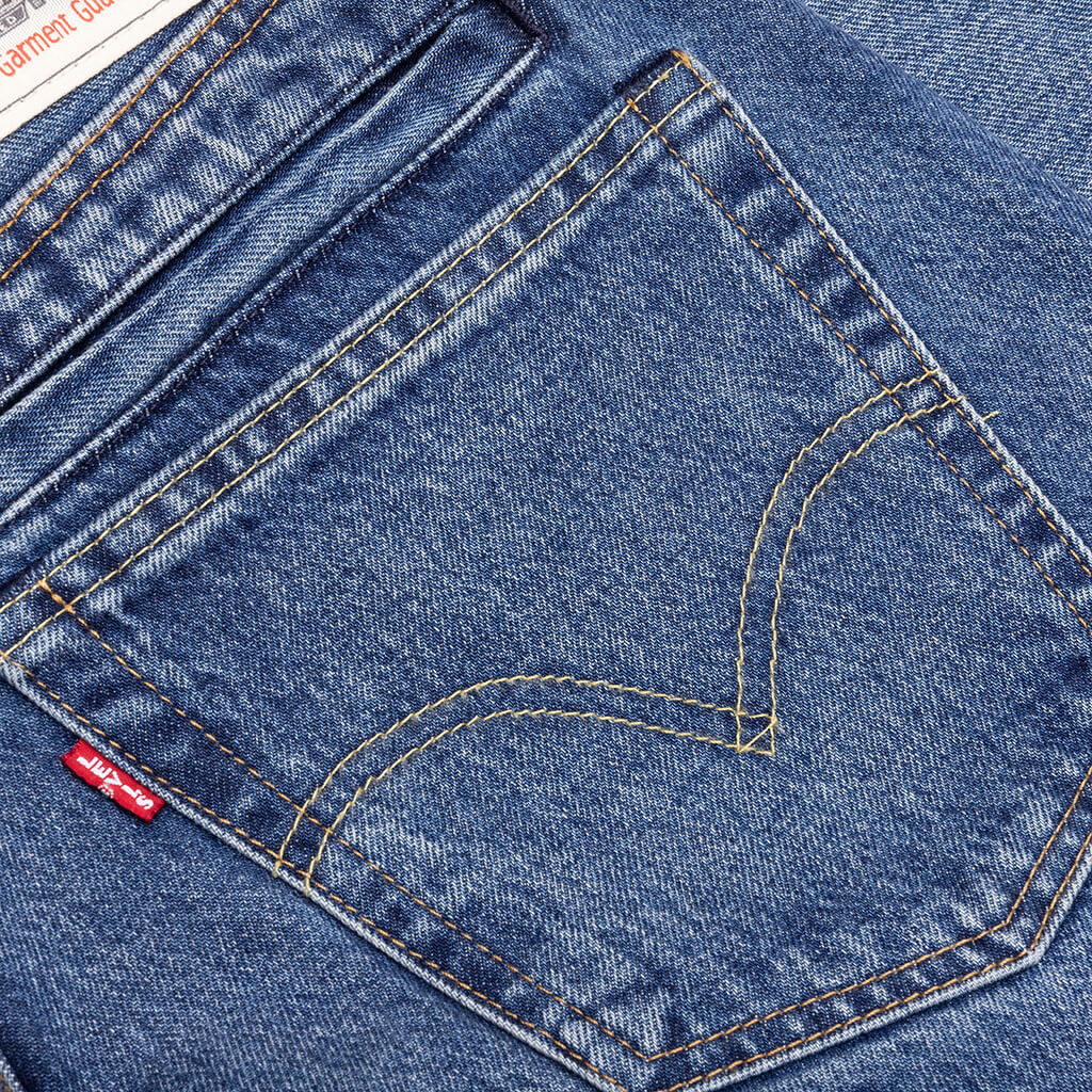 Wide Leg Denim Pants - Blue